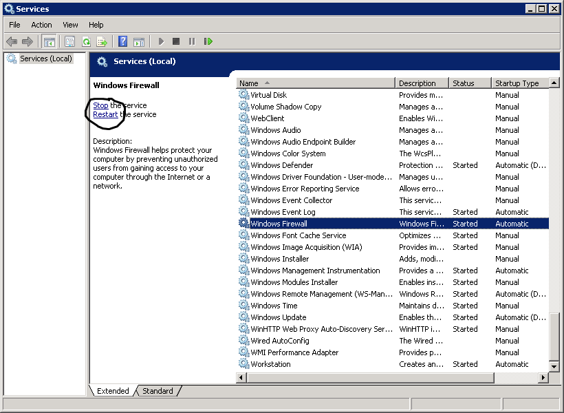 Open a port on windows firewall